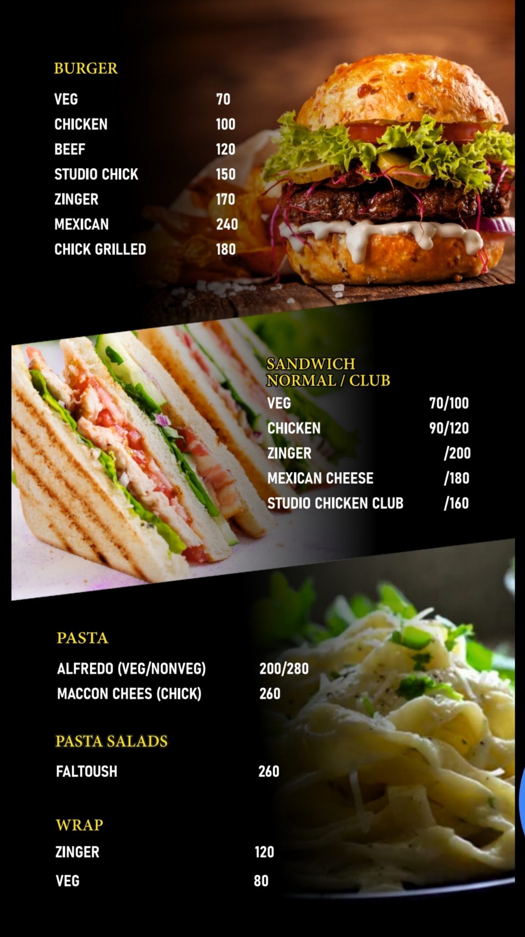 Daily Menu – Irma J's Cake Studio